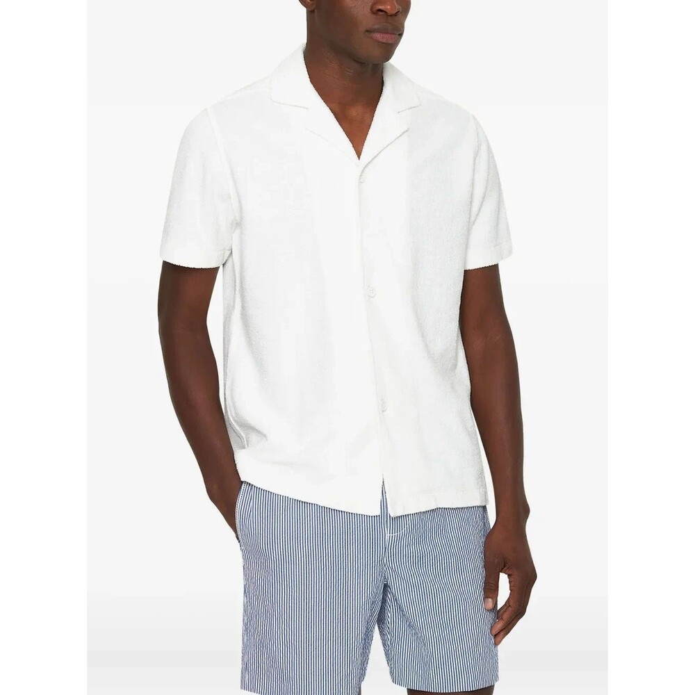 ORLEBAR BROWN Button Shirt Mens XXL White Terry Towelling HOWELL $295